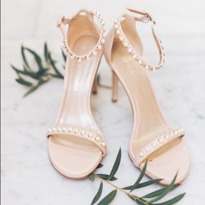 Stuart Weitzman Nudist Pearls High Heel Sandals